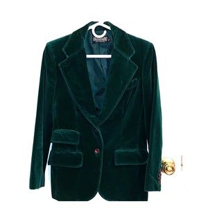 Vintage Green Velvet Blazer from Hong Kong